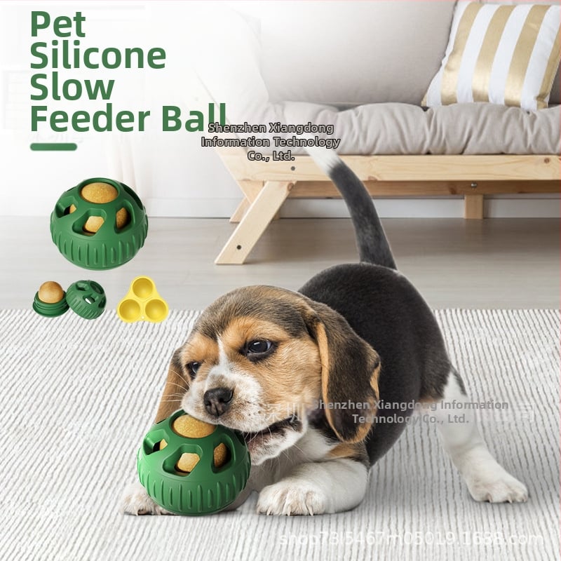 Σιλικόνου δάγκωμα και ταΐσμού παιχνίδι σκύλου με μπάλα διαρροής φαγητού, μάρκα Enjoy the movement