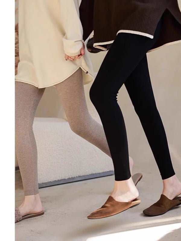 All-in-One leggings od kašmir smjese - visokog struka, uski kroj, održava toplinu, Zima 2025