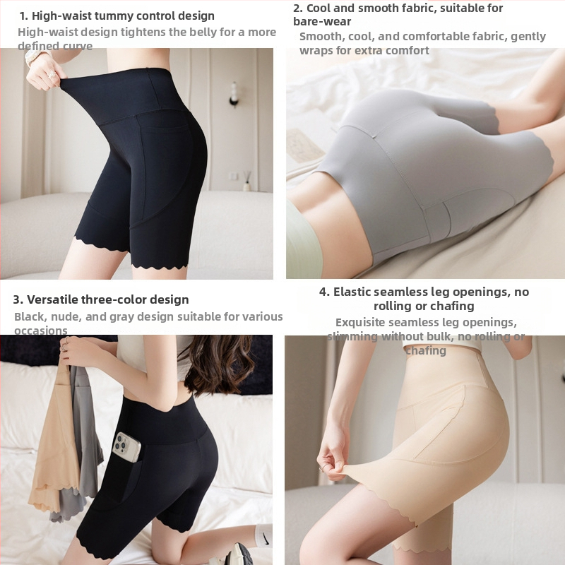 Ženske sigurnosne šorceve s podstavom Ice Silk, materijal Nylon Shark Skin, dvostruki džepovi, prozračan, visoka elastičnost