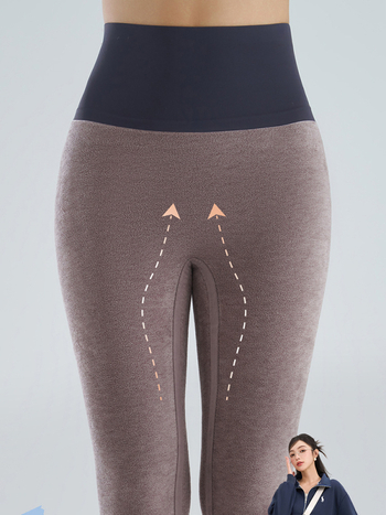 Joga leggings od najlona i spandeksa, debeli, s podizanjem stražnjice, uskog kroja, jednobojni uzorak