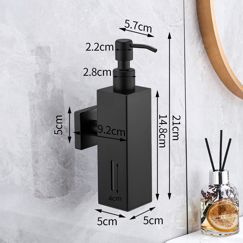 Dispenzer za tekućinu od nehrđajućeg čelika 304, zidni, ručni pritisak, moderan minimalistički stil, model 9370
