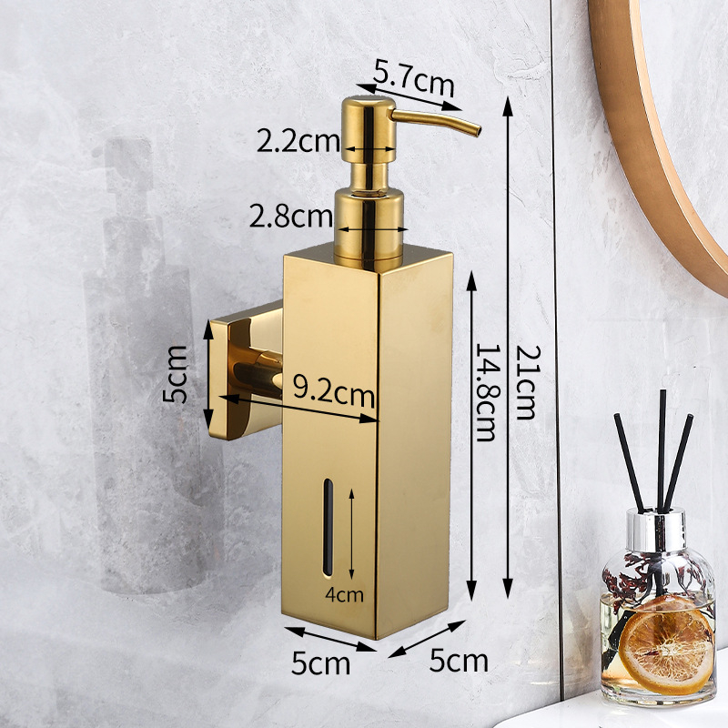 Dispenzer za tekućinu od nehrđajućeg čelika 304, zidni, ručni pritisak, moderan minimalistički stil, model 9370
