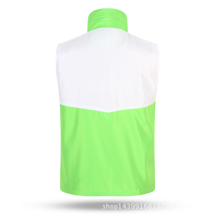 Önkéntes mellény nyomtatott logóval és mintázat-egyeztetéssel, koreai stílusú kardigán, cipzáras lezárás, négy évszakra alkalmas, poliészter-keverék anyag