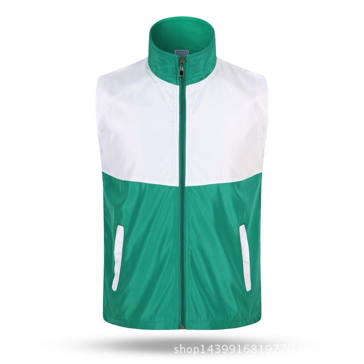 Önkéntes mellény nyomtatott logóval és mintázat-egyeztetéssel, koreai stílusú kardigán, cipzáras lezárás, négy évszakra alkalmas, poliészter-keverék anyag