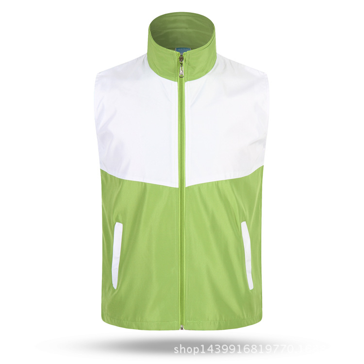 Önkéntes mellény nyomtatott logóval és mintázat-egyeztetéssel, koreai stílusú kardigán, cipzáras lezárás, négy évszakra alkalmas, poliészter-keverék anyag