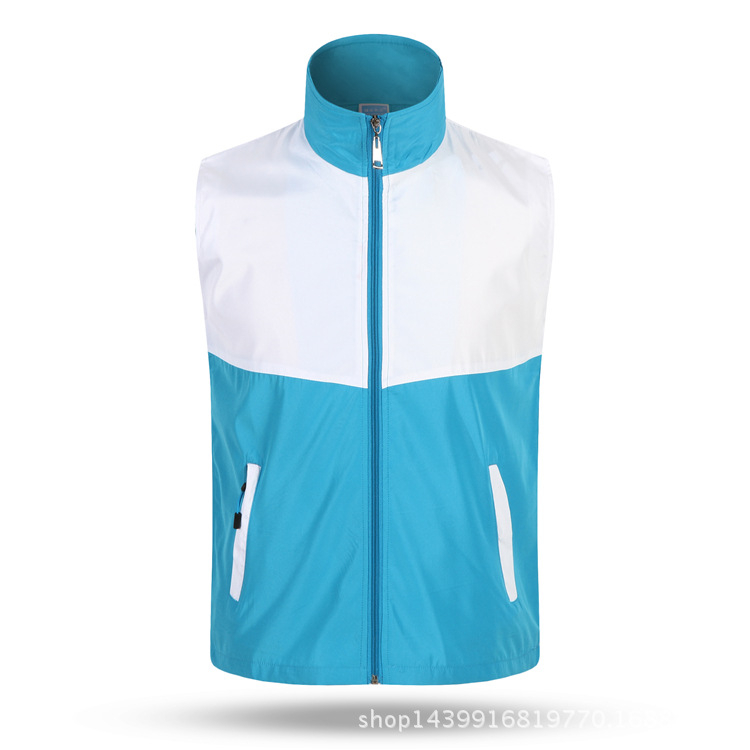 Önkéntes mellény nyomtatott logóval és mintázat-egyeztetéssel, koreai stílusú kardigán, cipzáras lezárás, négy évszakra alkalmas, poliészter-keverék anyag