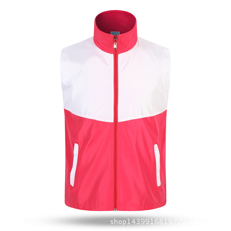 Önkéntes mellény nyomtatott logóval és mintázat-egyeztetéssel, koreai stílusú kardigán, cipzáras lezárás, négy évszakra alkalmas, poliészter-keverék anyag