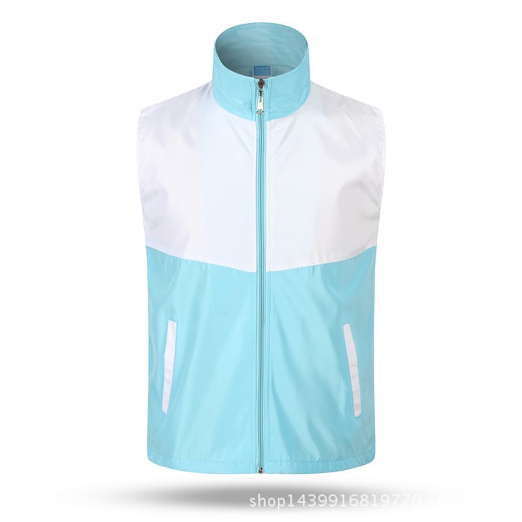 Önkéntes mellény nyomtatott logóval és mintázat-egyeztetéssel, koreai stílusú kardigán, cipzáras lezárás, négy évszakra alkalmas, poliészter-keverék anyag