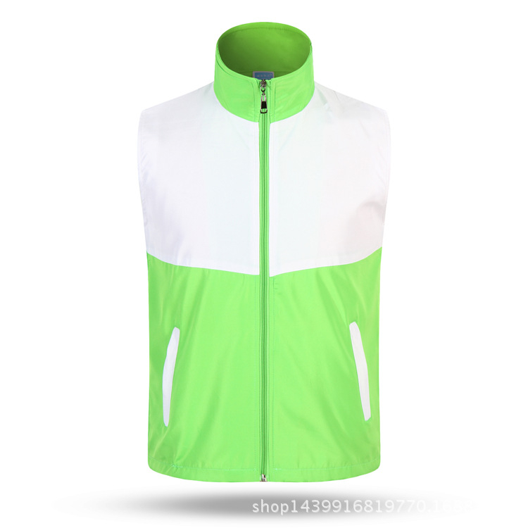 Önkéntes mellény nyomtatott logóval és mintázat-egyeztetéssel, koreai stílusú kardigán, cipzáras lezárás, négy évszakra alkalmas, poliészter-keverék anyag