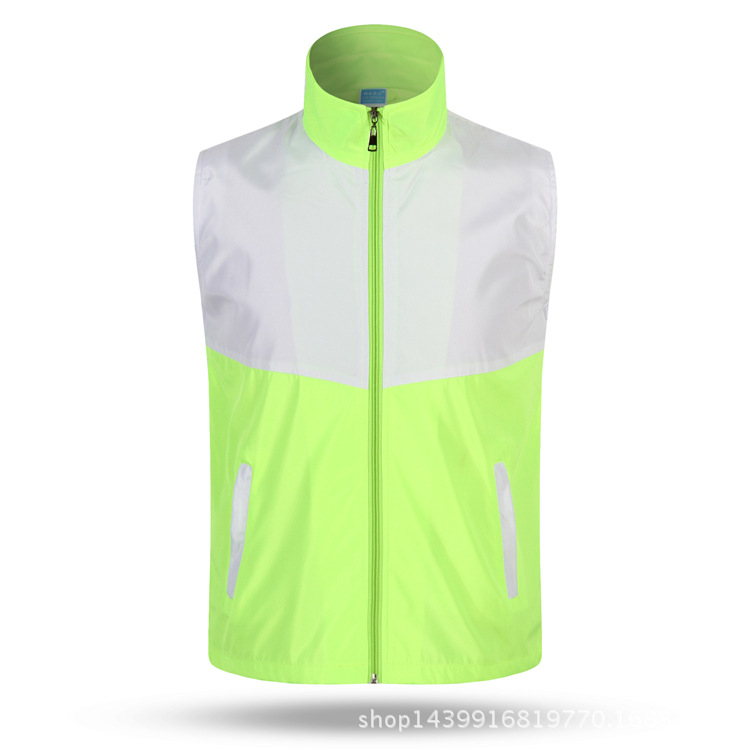 Önkéntes mellény nyomtatott logóval és mintázat-egyeztetéssel, koreai stílusú kardigán, cipzáras lezárás, négy évszakra alkalmas, poliészter-keverék anyag