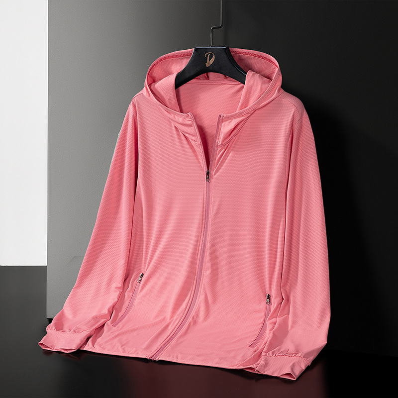 Unisex kapuljača jakna za zaštitu od sunca, prozračna Ice Silk tkanina, mješavina poliestera 88%, zatvarač, širok kroj