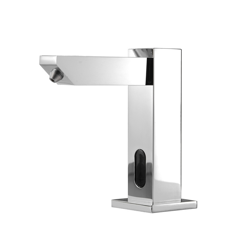 Dozator automat de săpun, design tip robinet, de birou, săpun spumant/lichid, din cupru, finisaj periat