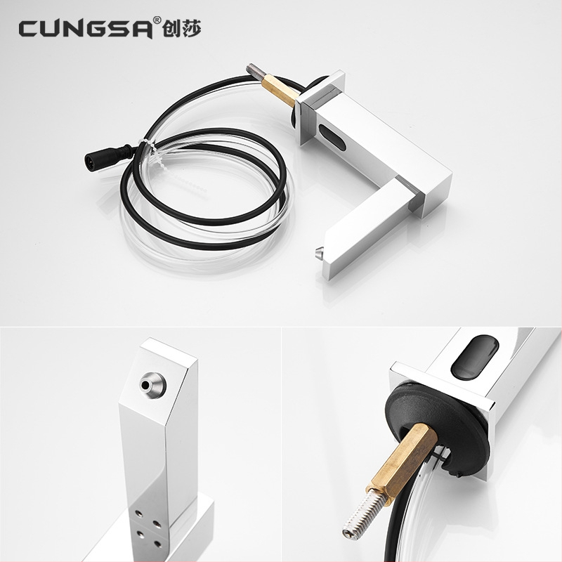 Dozator automat de săpun, design tip robinet, de birou, săpun spumant/lichid, din cupru, finisaj periat