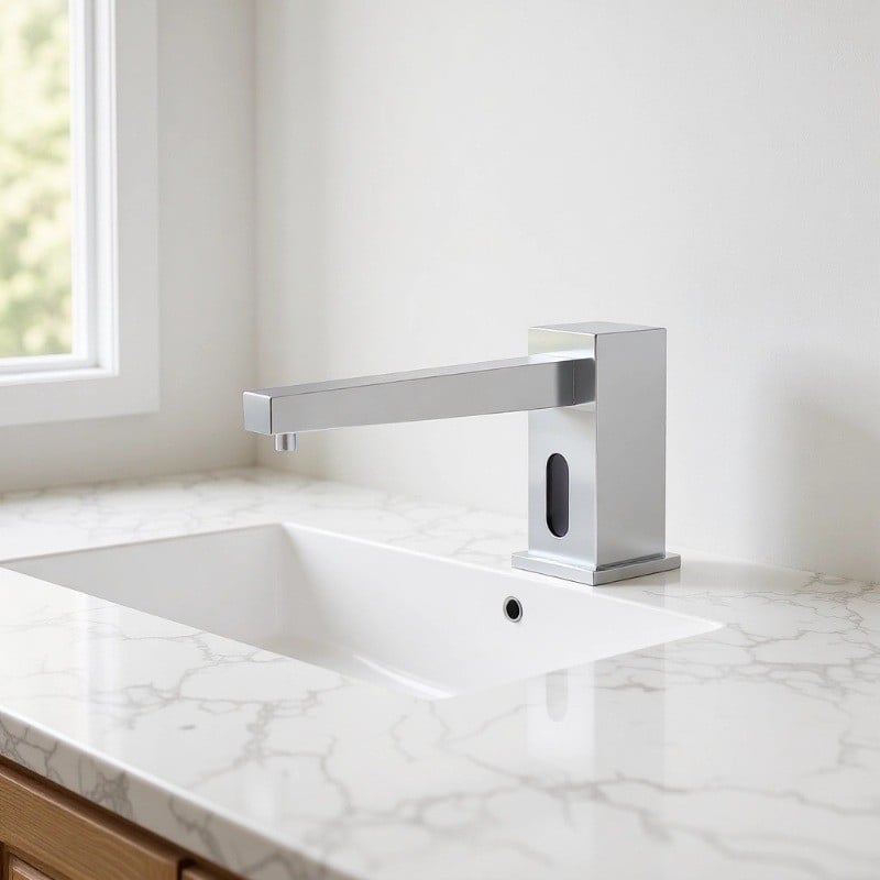 Dozator de săpun cu senzor infraroșu – cupru, CE, senzor, montaj prin găuri, stil modern minimalist