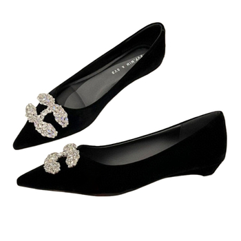 Mule pentru femei cu vârf ascuțit — partea superioară din nabuk, toc gros, slip-on, căptușeală din microfibră, talpă din cauciuc