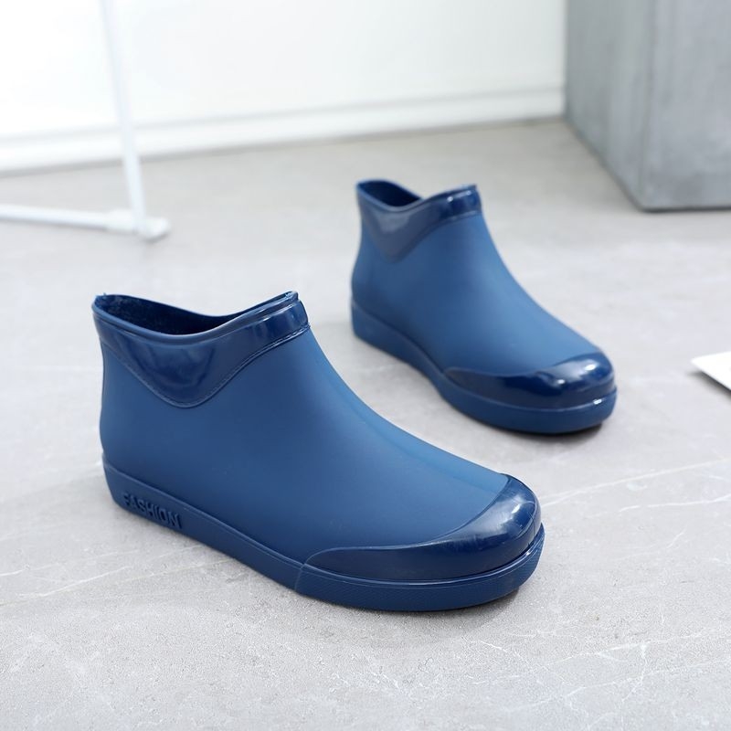 Cizme de ploaie pentru femei din PVC, talie joasă, toc plat, uni, vară 2025