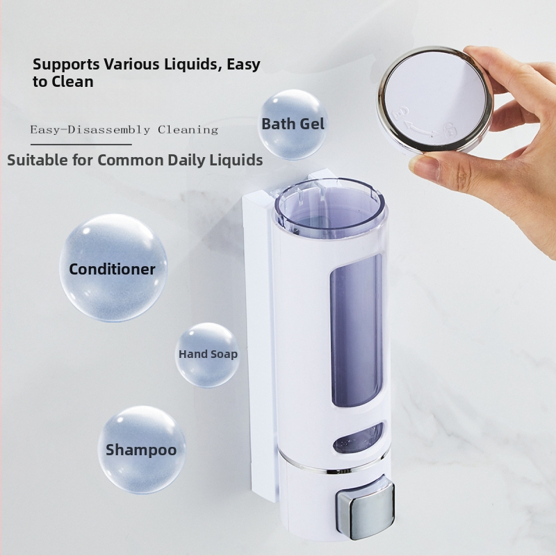 Dozator de săpun lichid, montat pe perete, acționare manuală; material: plastic; stil minimalist; marcă Sheng Ruijia; model 9551