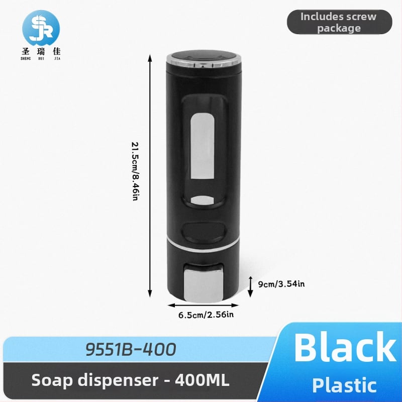 Dozator de săpun lichid, montat pe perete, acționare manuală; material: plastic; stil minimalist; marcă Sheng Ruijia; model 9551