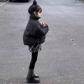 Fustă pentru fete din lână, carouri, croială A-line, pentru vârsta 3–8 ani, toamnă 2025