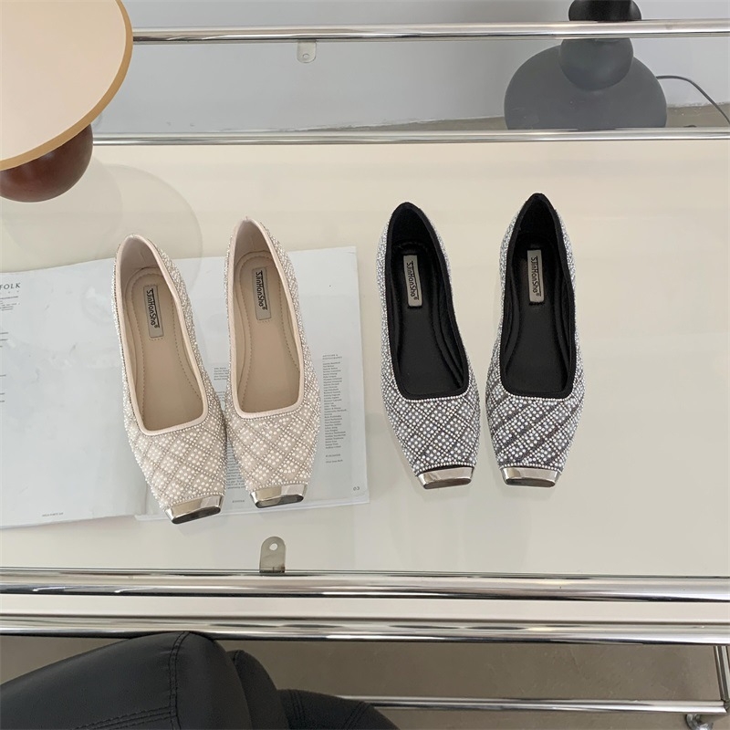 Pantofi Mary Jane cu vârf pătrat, fără șireturi, talpă din cauciuc, partea superioară din piele sintetică, toc mic