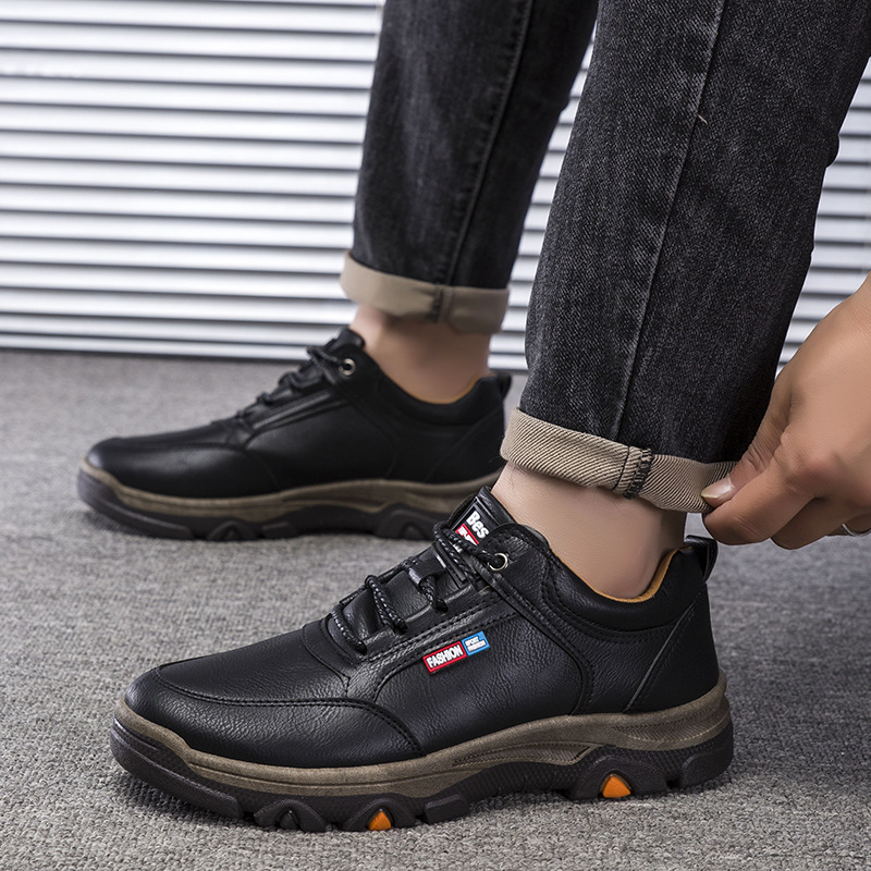 Férfi bőrcipő, PU felsőrész, PVC talp, alacsony fazon, üzleti stílus