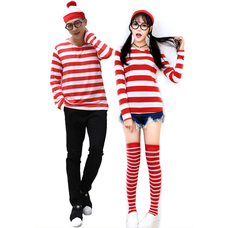 Costum Halloween Where's Wally - unisex, țesătură amestec de bumbac cu poliester, lansare primăvara 2025