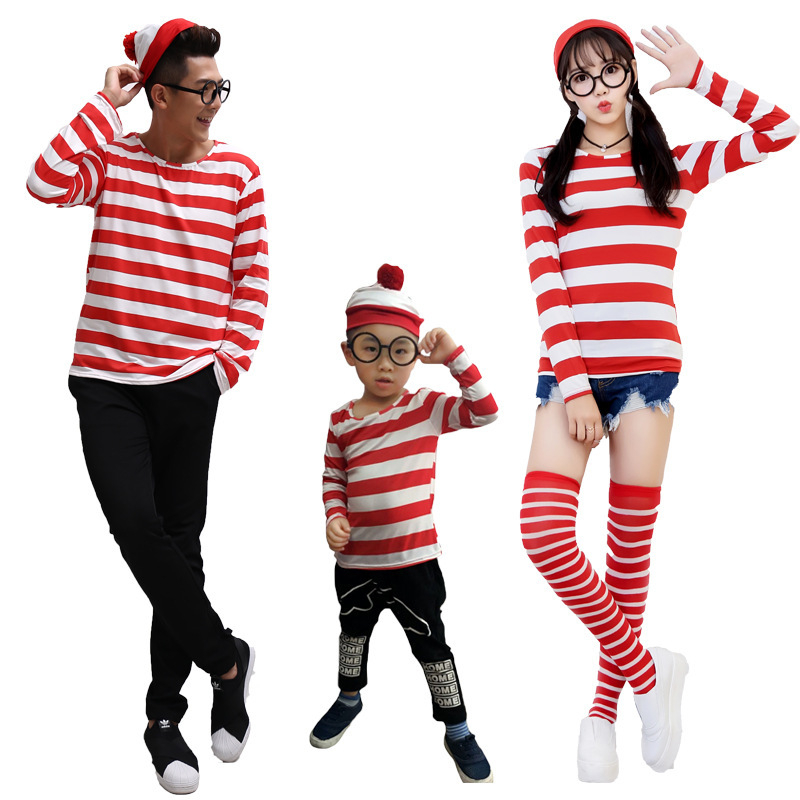 Costum Halloween Where's Wally - unisex, țesătură amestec de bumbac cu poliester, lansare primăvara 2025