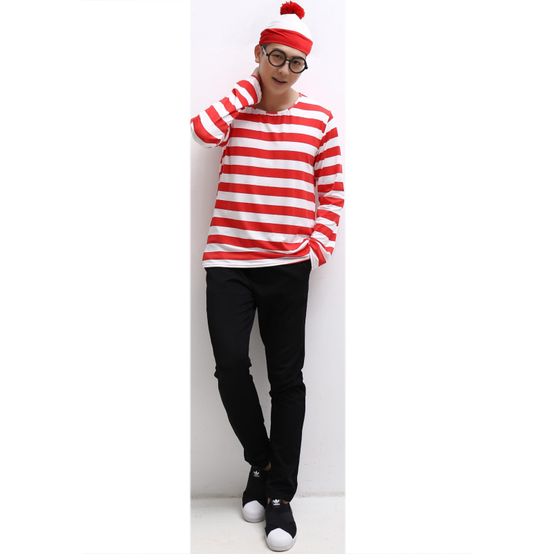 Costum Halloween Where's Wally - unisex, țesătură amestec de bumbac cu poliester, lansare primăvara 2025