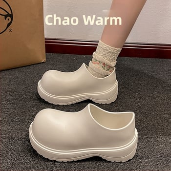 Unisex EVA esőcsizmák felnőtteknek, alacsony szár, vastag talp, 3–5 cm sarok, minden évszak