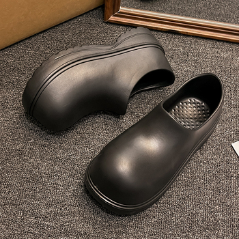 Unisex EVA esőcsizmák felnőtteknek, alacsony szár, vastag talp, 3–5 cm sarok, minden évszak