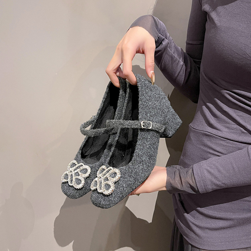 Pantofi Mary Jane pentru femei, toc înalt, vârf ascuțit, partea superioară din microfibră, talpă interioară din amestec de cașmir