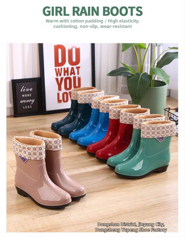 Női középmagas esőcsizma, vízálló, csúszásmentes és kopásálló talppal, PVC felsőrész, alacsony sarka 1-3 cm, munkahelyre, konyhába és autómosáshoz alkalmas