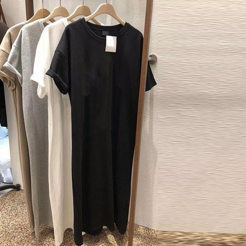 Haljina A-linije, srednje duljine, okrugli izrez, kratki rukavi, pamukasto-sintetički materijal s udjelom poliestera manje od 30%