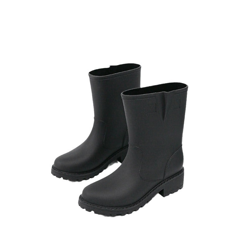 Női esőcsizmák, PVC felsőrész, középtok magasság, vastagított talp, vízálló, 3-5 cm sarok