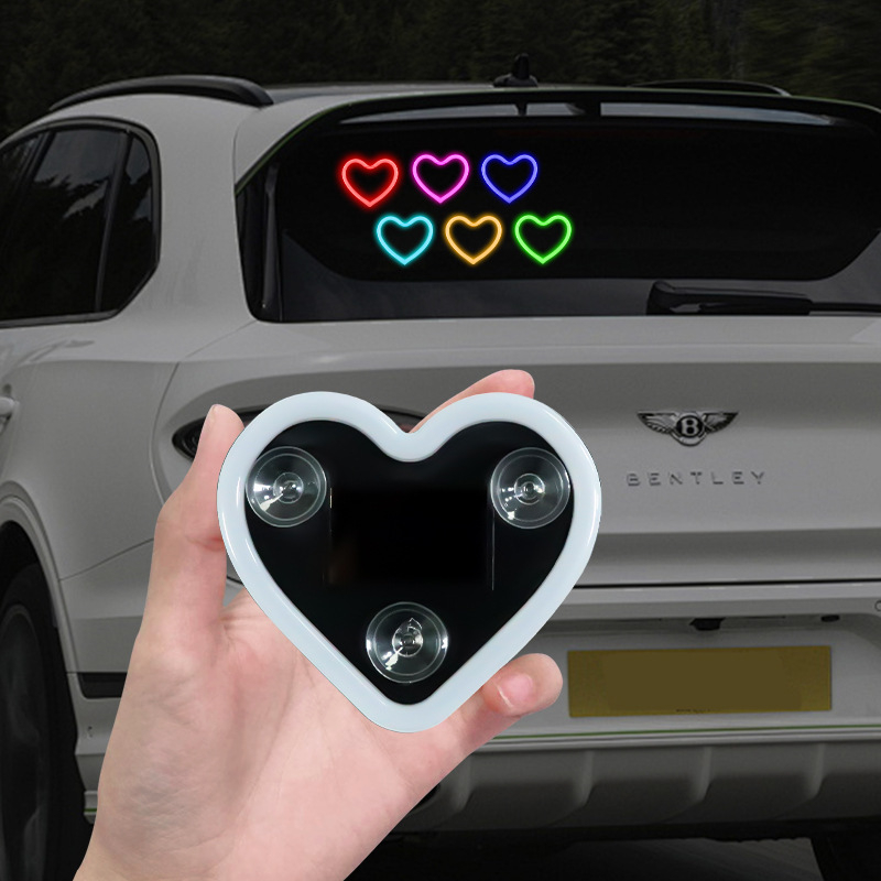 Unutarnja automobilna dekorativna svjetiljka – solarna lampica srca, usisavačem držač, stražnji unutarnji prostor, 0.5W, 5V