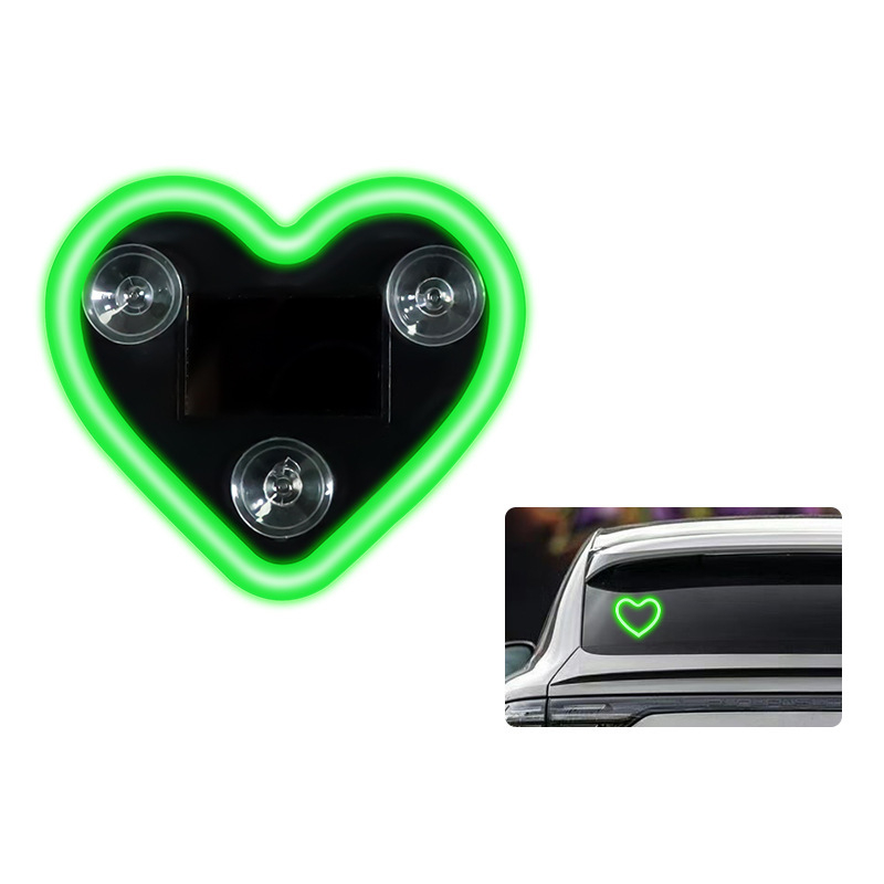 Unutarnja automobilna dekorativna svjetiljka – solarna lampica srca, usisavačem držač, stražnji unutarnji prostor, 0.5W, 5V