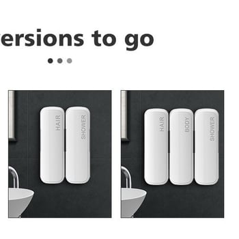 Dispenser de săpun pentru baie cu mai multe compartimente - acționare manuală, stil modern minimalist, plastic, Wisekleen