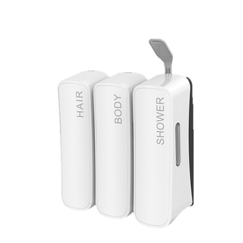 Dispenser de săpun pentru baie cu mai multe compartimente - acționare manuală, stil modern minimalist, plastic, Wisekleen