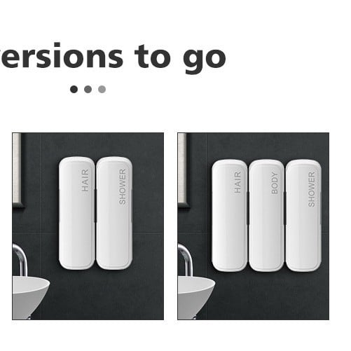 Dispenser de săpun pentru baie cu mai multe compartimente - acționare manuală, stil modern minimalist, plastic, Wisekleen