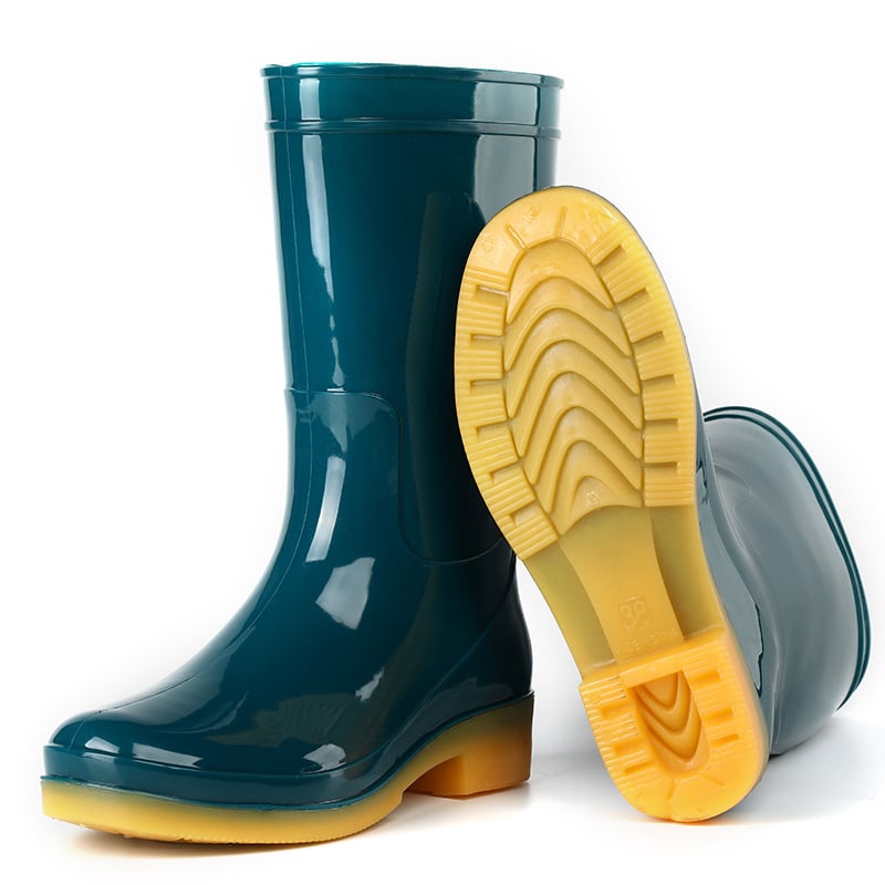Aote Tread Rain PVC női esőcsizma, középmagos szár, alacsony sarkú 1–3 cm, egyszínű mintázat