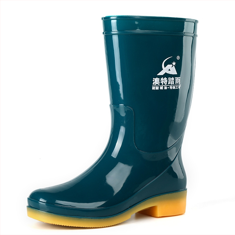 Aote Tread Rain PVC női esőcsizma, középmagos szár, alacsony sarkú 1–3 cm, egyszínű mintázat