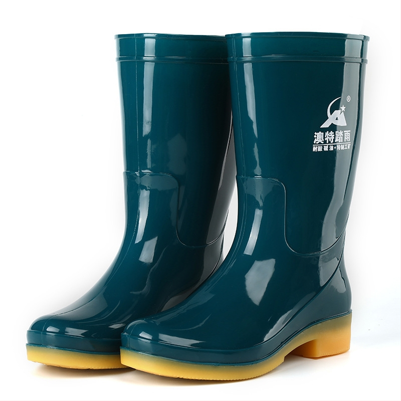 Aote Tread Rain PVC női esőcsizma, középmagos szár, alacsony sarkú 1–3 cm, egyszínű mintázat