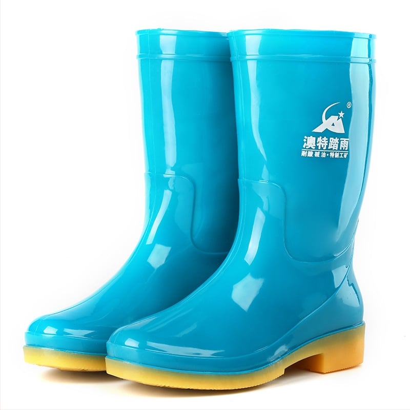 Aote Tread Rain PVC női esőcsizma, középmagos szár, alacsony sarkú 1–3 cm, egyszínű mintázat