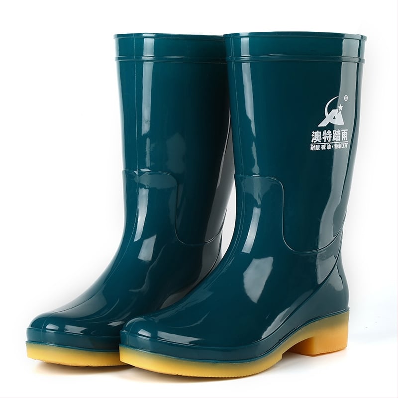 Aote Tread Rain PVC női esőcsizma, középmagos szár, alacsony sarkú 1–3 cm, egyszínű mintázat