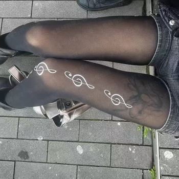 Najlonske čarape-leggins s geometrijskim uzorkom, antistatične, prozračne, visoka elastičnost, Stil Spicy Girl