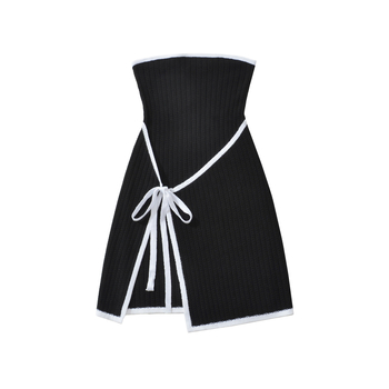 Jacquard kötött mini ruha, csőtop stílus, magas derekú, rövid fazon, színben illeszkedő mintázat