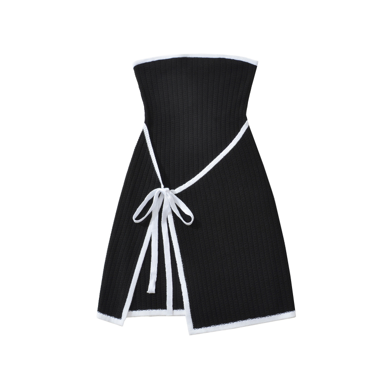 Jacquard kötött mini ruha, csőtop stílus, magas derekú, rövid fazon, színben illeszkedő mintázat