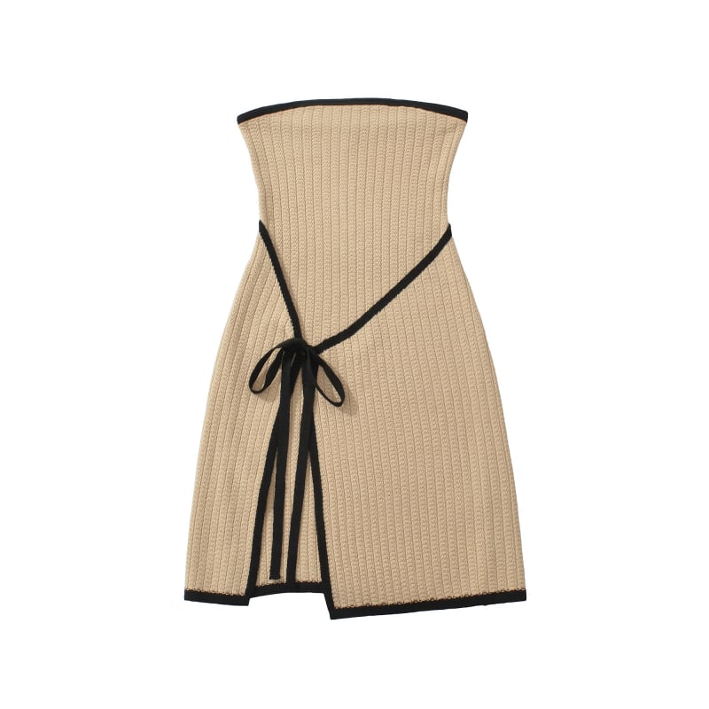 Jacquard kötött mini ruha, csőtop stílus, magas derekú, rövid fazon, színben illeszkedő mintázat