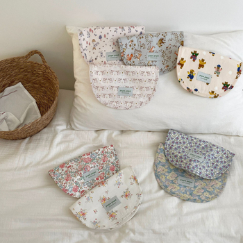 Popo Papa παιδικός βαμβακερός αδιάβροχος μπιμπ για 1–3 ετών, unisex, με σχέδιο καρτούν και λουλούδια, 95% βαμβάκι