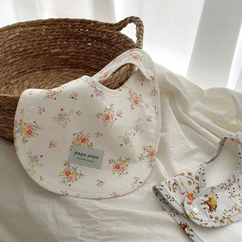 Popo Papa παιδικός βαμβακερός αδιάβροχος μπιμπ για 1–3 ετών, unisex, με σχέδιο καρτούν και λουλούδια, 95% βαμβάκι